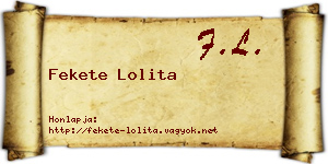 Fekete Lolita névjegykártya